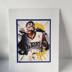 Allen Iverson 76ers legends- matted prints size 11x14inches